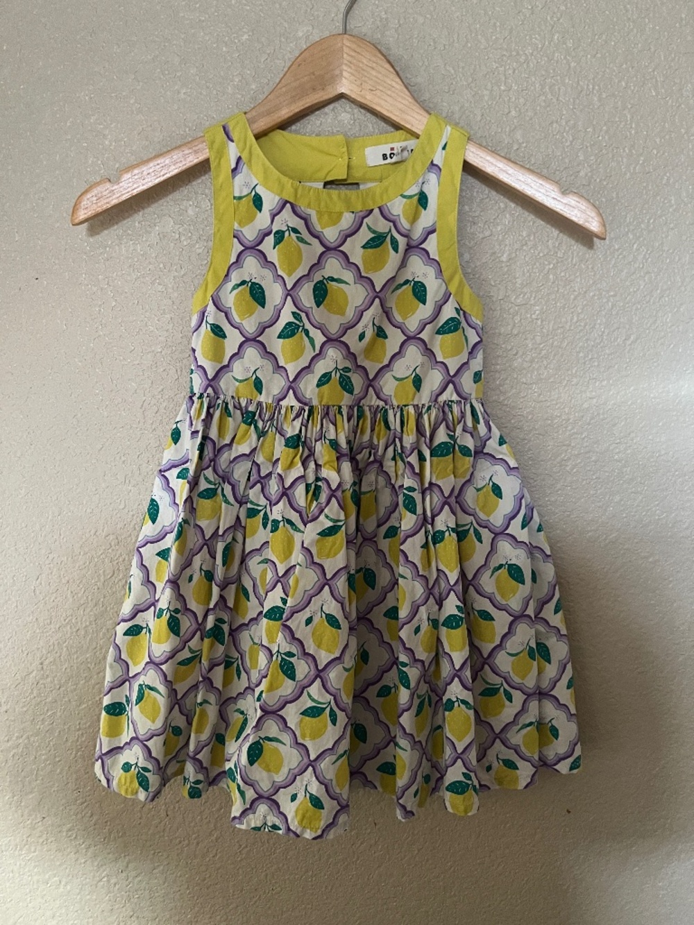 Share Girls Mini Boden Back Detail Dress / Lavender Lemon Grove